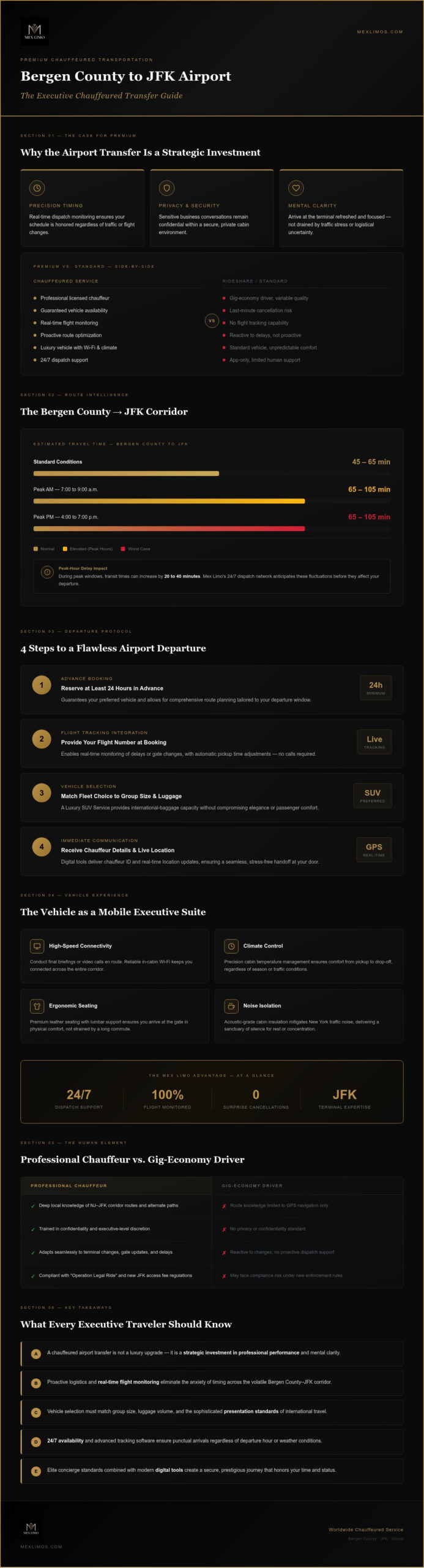 Car Service from Bergen County to JFK: The Executive Standard in 2026